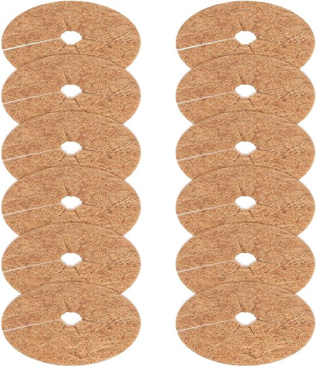 Set van 12 Kokosmatten Ø20 cm voor Plantenbescherming en Onkruidbestrijding