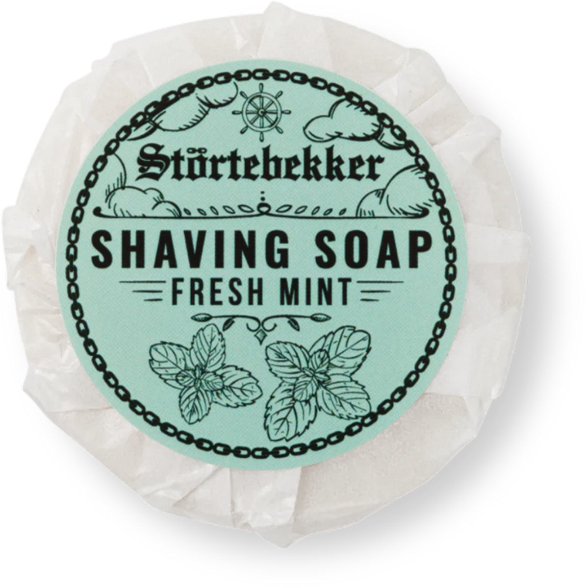 Störtebekker® Premium Scheerzeep 70 g (Fresh Mint) - Handgemaakte zeep voor een rijk schuim - Perfect voor het scheren met een scheermes - Veganistische scheerzeep voor dames en heren - Shaving Soap Fresh Mint