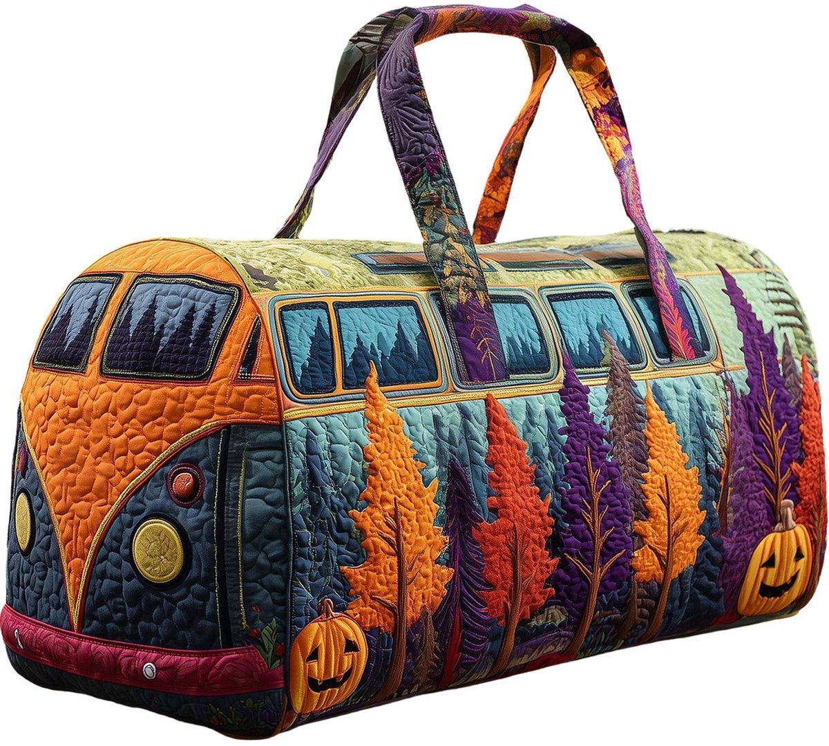 Textielen tas, retro bloemenprint in 3D-stijl, boho-stijl voor reizen en sport, meerkleurig, groot (18 x 9 x 9 inch)，26 modellen