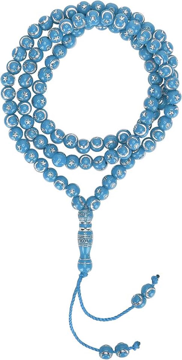 Kralen, Moslim Rozenkrans Kralen 99 Granen Hars Vergulding Religieus Item (Blauw)