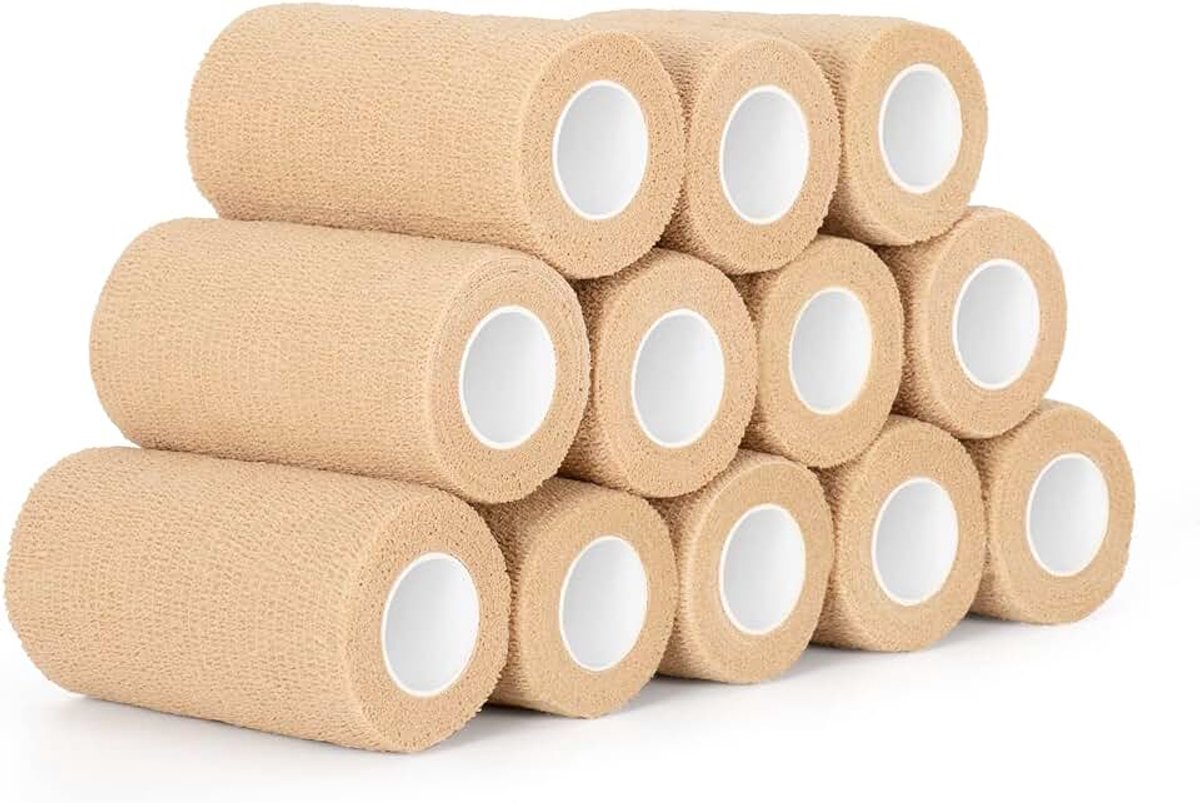 12 rollen zelfklevend verband bandage elastische bandage voor vingers, hand Pet Vet Wrap voor paard hond (zwart)