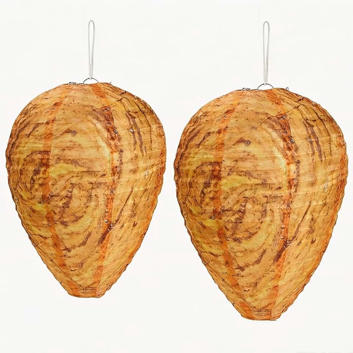 2 stuks wespennest, waterdichte kunstmatige oranje wespennest, dummy voor huis en tuin, outdoor