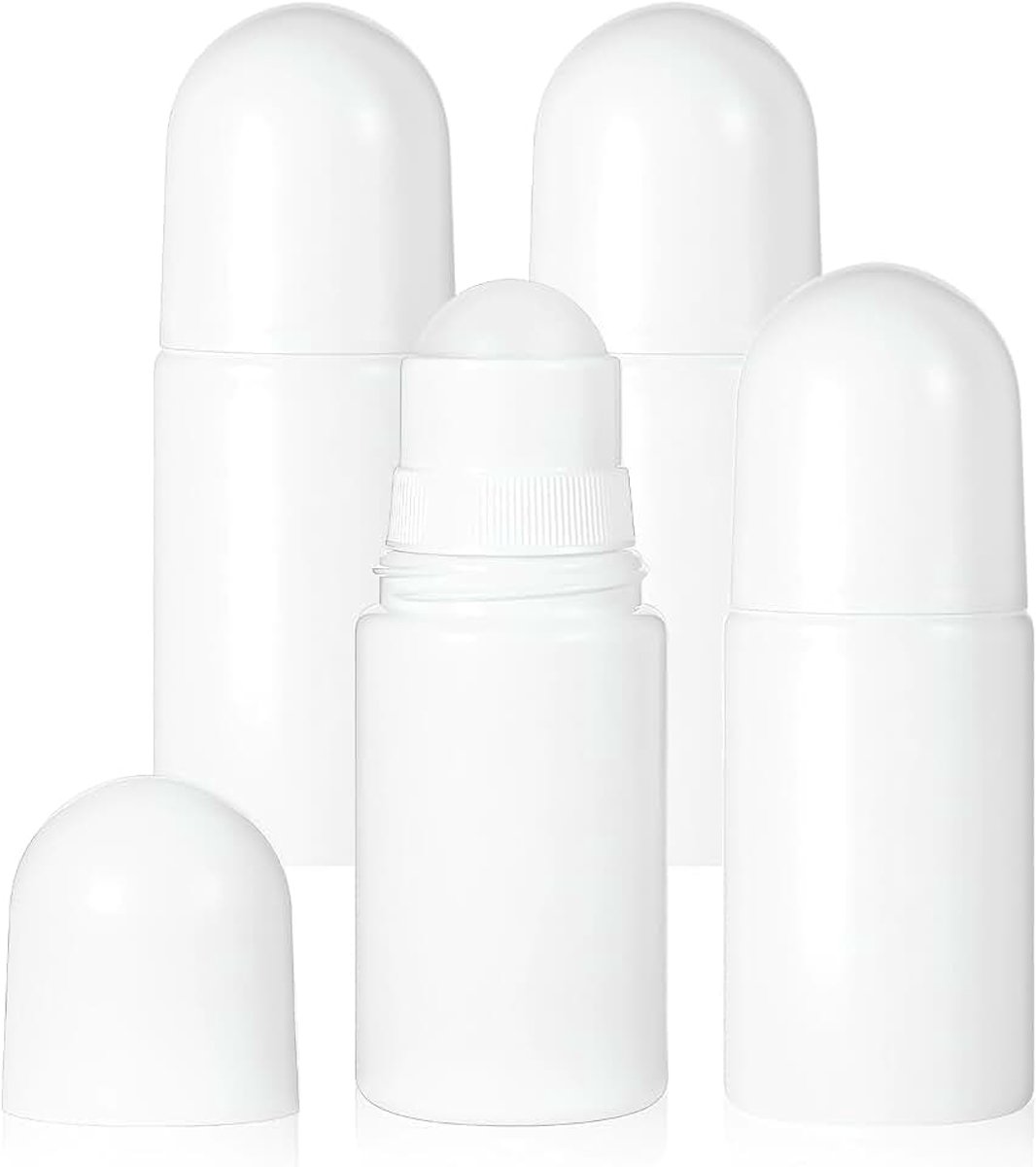 4 stuks Deodorant Rollon Leeg 50 ml Deodorant Crème Rollon | Navulbare deodorantflessen Borotalco Roll-On geschikt voor vochtinbrengende crème met zonnebrandgeur met oliën