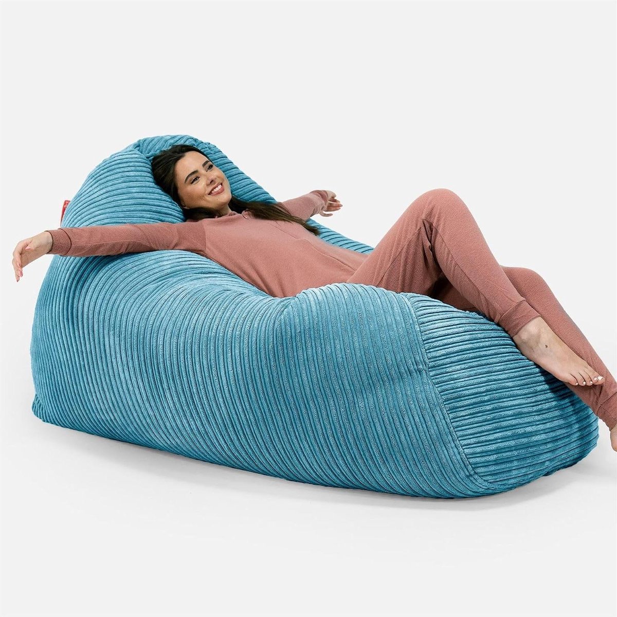 Zitzak Sofa - Zitbank Kussen - Ontspannen Zitten - Dubbel Gestikt - 145 cm Breed - Petrol