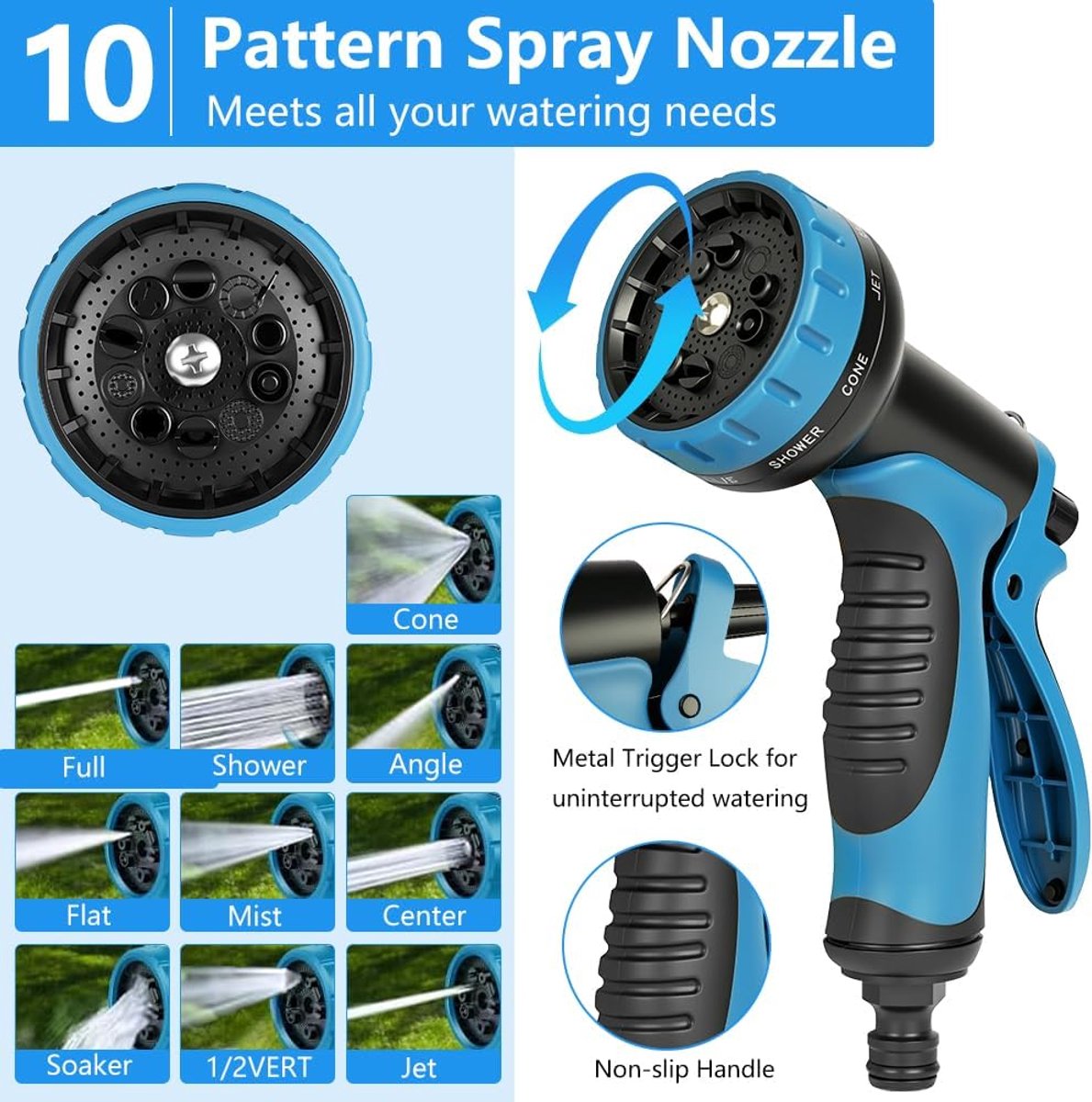 Tuinslang - Flexibele slang - Tuin bewateren - Automatisch intrekbaar - 15 meter - Groen – foto 7