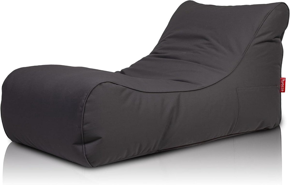 Loungestoel Zitzak - Zitpoef Outdoor - Buiten Ontspannen - Met Handvat - 115x65x60 cm - Grijs