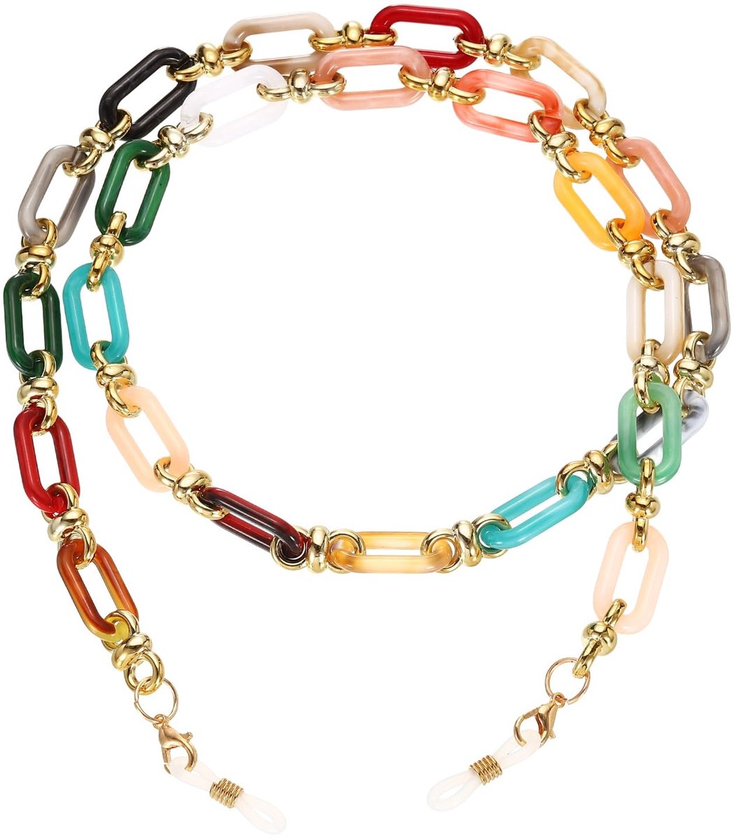 Brillenketting voor dames, brillenhouder om de hals, zonnebrillenband, brillenketting, lanyard, brillenhouder ketting, brillenbandjes voor bril en zonnebril, masker dames, Meerkleurig