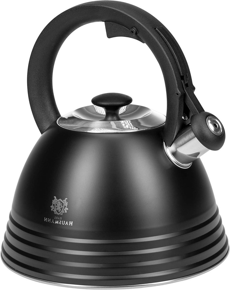Fluitketel - Waterketel - Koffie Thee Zetten - Handgreep Koel - 3 Liter - Zwart