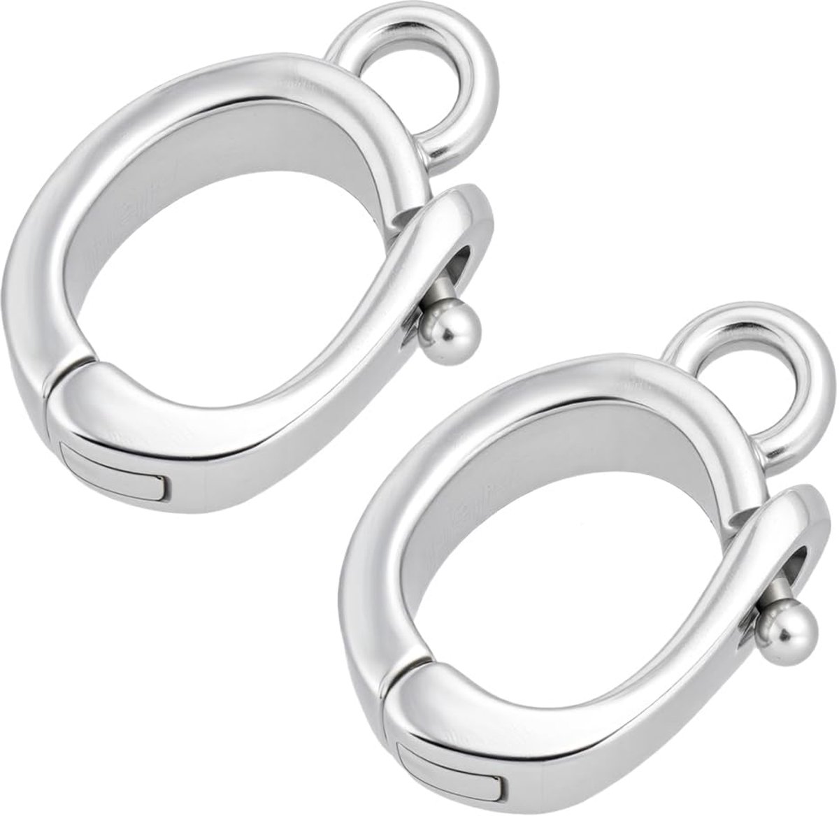 2 stuks platina vergulde 925 sterling zilveren ovale sluitingen, ovale veersluiting, kettingverlenger maken van DIY sieraden, armbanden en sleutelhangers, 10.5 x 7.5 x 2.5 mm