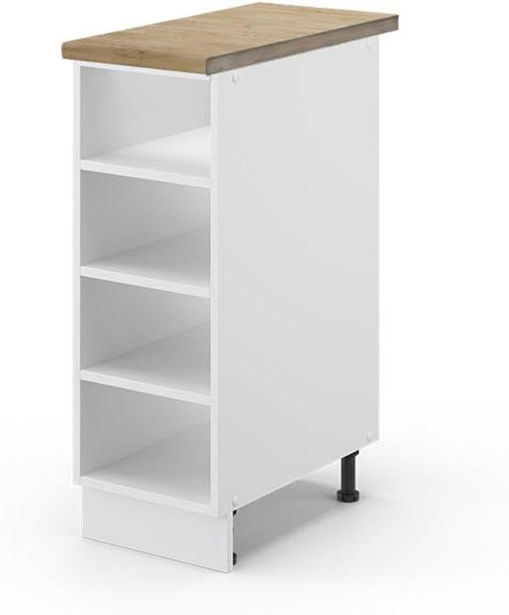 Keukenonderkast - Opbergkast Keuken - Keuken Organiseren - Soft-close scharnieren - 30 cm breed - Wit