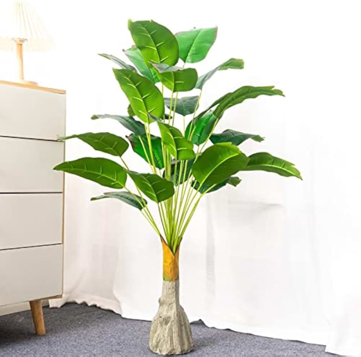 80-100 cm Grote kunstmatige planten nep palm boom tak plastic banaan bladeren lange tropische monstera for thuis tuin bruiloft decor Kunstplant (Color : 100cm 24 heads Red)