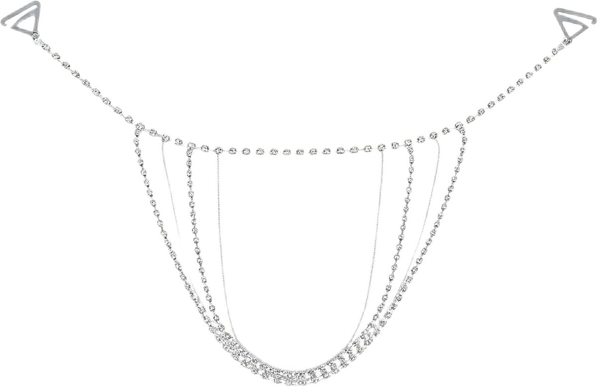 2 stuks strassbandjes bh-ketting platina sieraden kristal bh-armbanden meerlaagse kwastjes bh-bandjes voor dames avondfeesten en bruiloften jurk accessoires