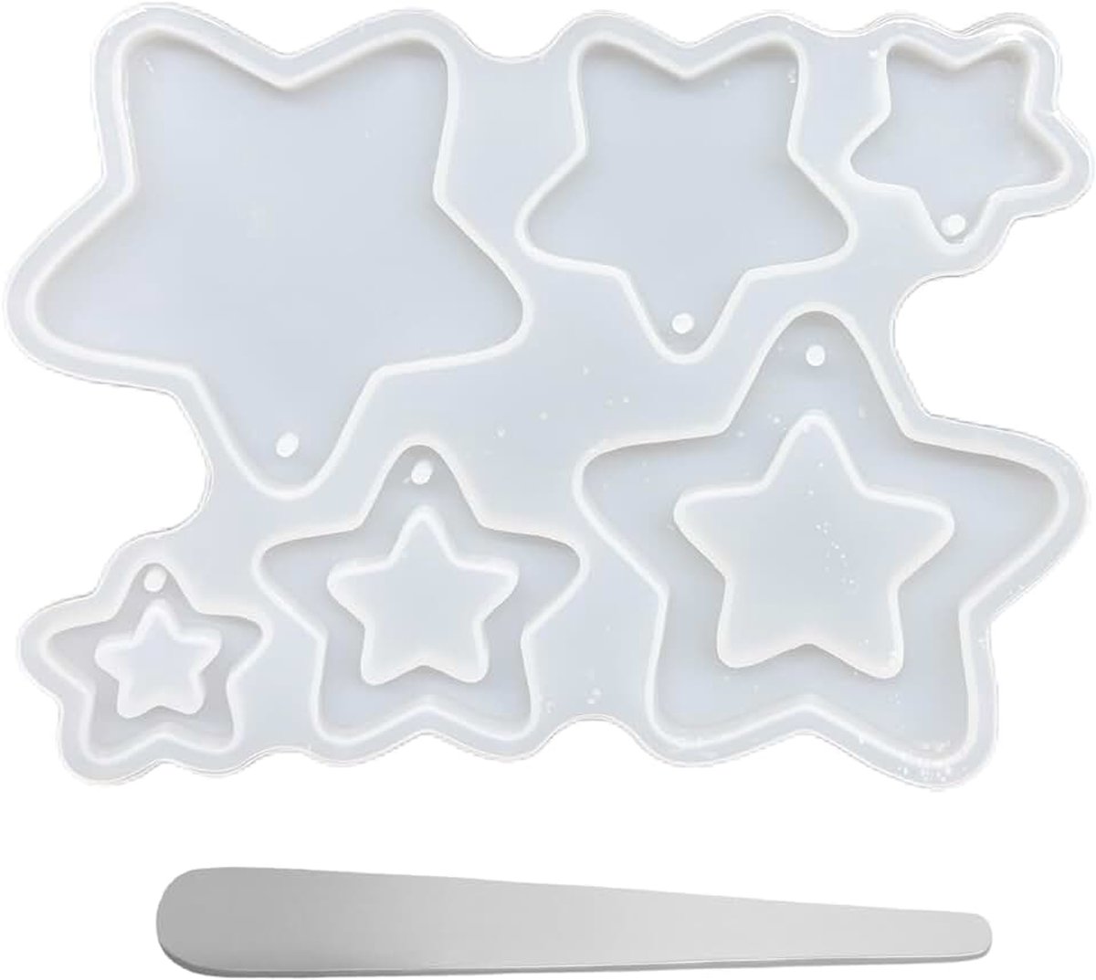 Siliconen stervorm voor Kerstmis, BPA-vrij, gietvormen voor Kerstmis, decoratie, doe-het-zelf, gipsvormen om te gieten, inclusief roestvrijstalen menglepel, gietvormen, siliconen voor zeep