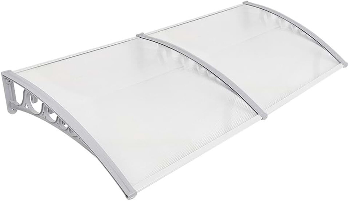 Luifel afscherming luifel huisdeur overkapping deurdak lessenboogluifel huisdeurluifel verschillende maten-grijs en wit (80 × 240 cm hol)