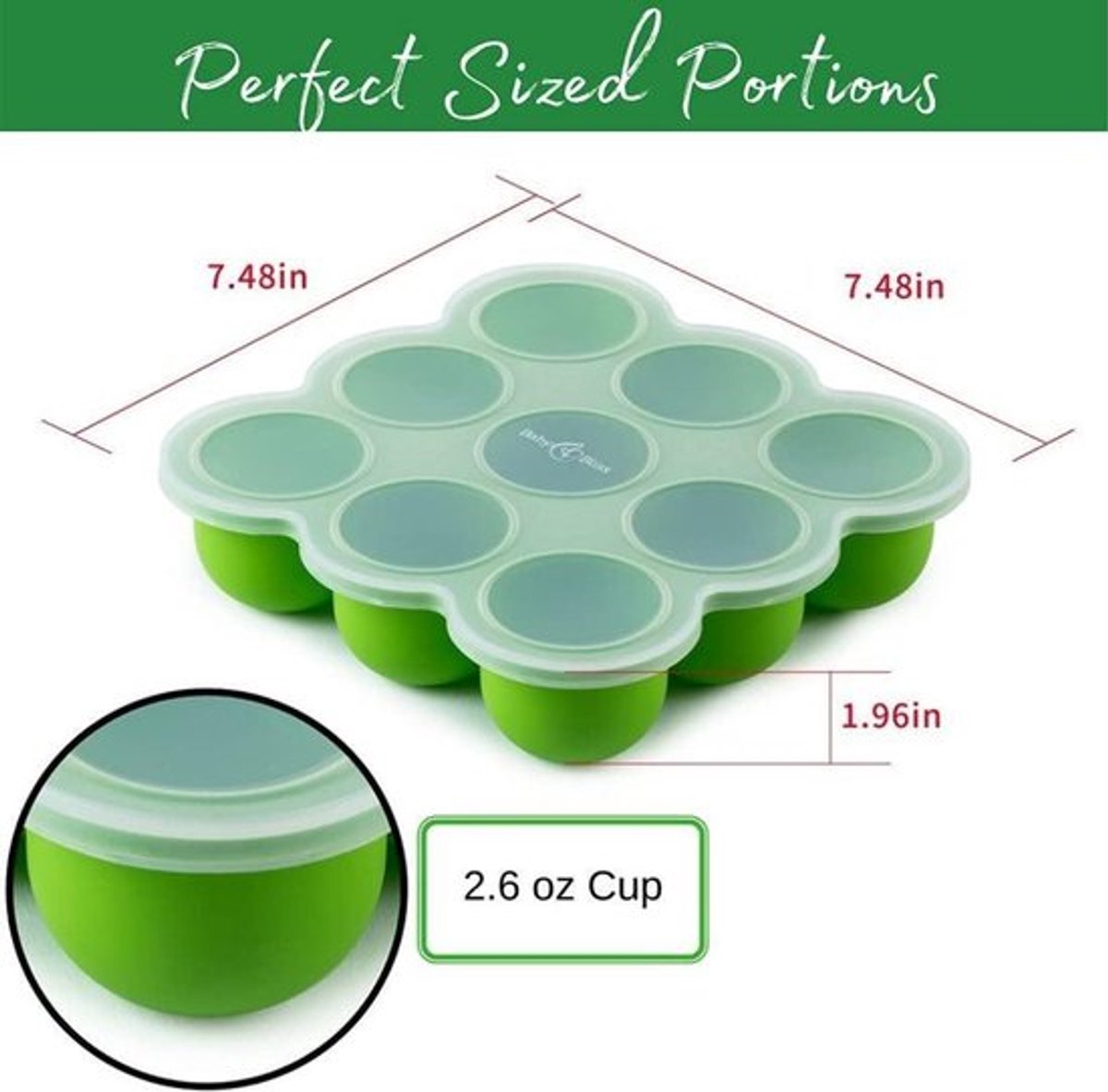 Bewaardoos voor ijsblokjes, snoep en chocolade - Groen - 9 x 75 ml capaciteit