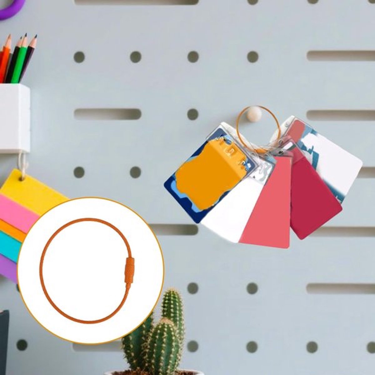 Kaarthouderring voor Yoto-kaarten Set, 3 Sleutelhangerlussen en 10 Ophanglipjes Verwijderbaar Kaarthouder Organizer Reistas Kinderen voor Yoto-kaarten Opbergaccessoires
