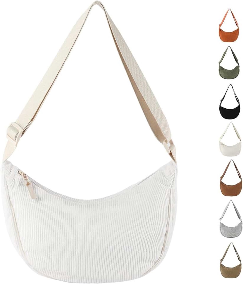 Maan tas dames corduroy crossbody maan bag hobo halve maan schoudertas dumpling schoudertas met verstelbare riem voor dames meisjes
