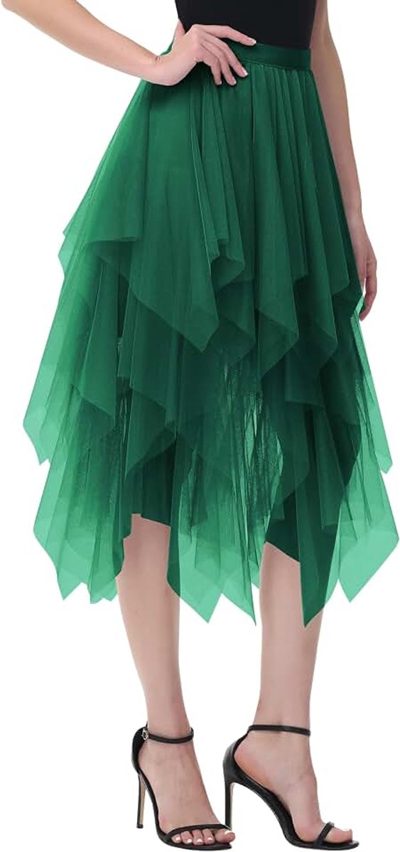 Plooirok tule rok asymmetrische rok korte skaterrok midi-rok zomerrok