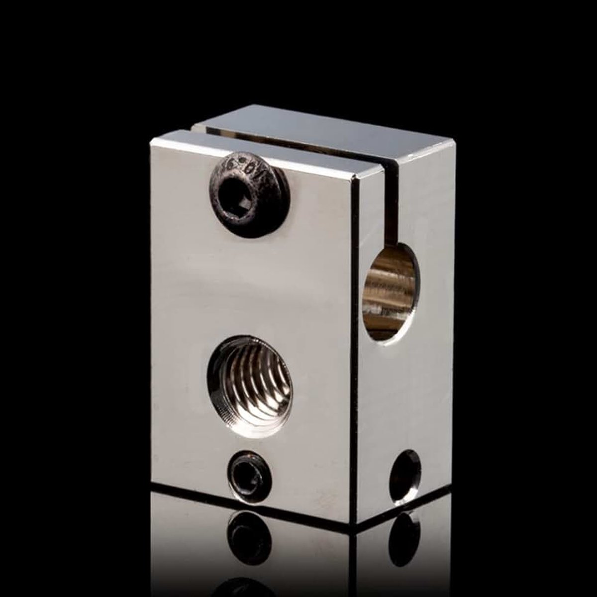 1PC PT100 V6 Plated Copper Heater Block With Silicone Sock For V6 Nozzles For V6 Hotend High Temperature Heated Block For Sensor Cartridge.(1PC Plated Copper)