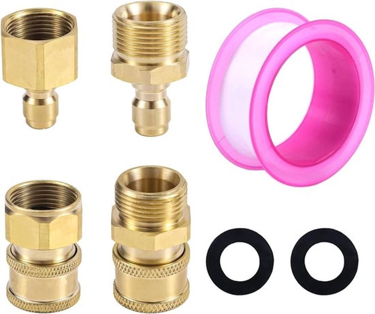 M22-14mm naar 0,64cm Hogedrukreiniger adapter - Snelkoppeling - Hogedrukreinigeradapter 0,64cm - Hogedrukkerslangpomp 5000 PSI