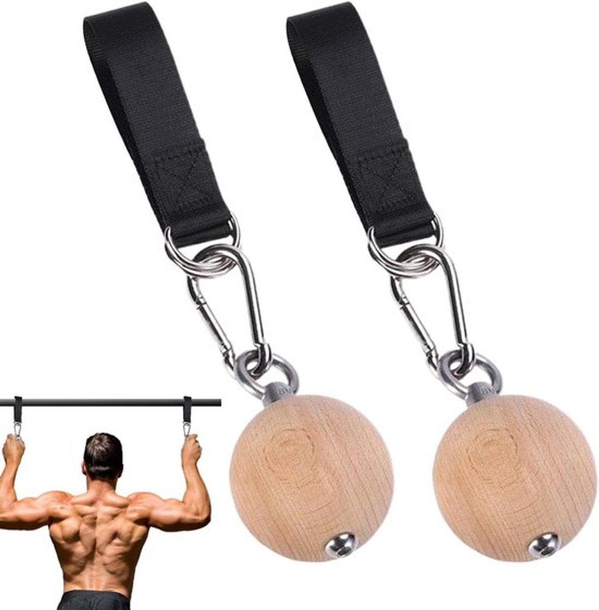 Onderarm Trainer - Grip Ballen - Krachttraining Thuis - Duurzaam Houtontwerp - 6CM Set - N.v.t.