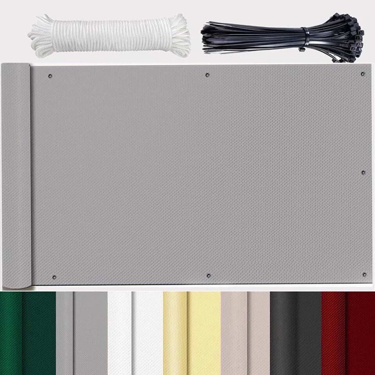 Balkonomranding, balkonbedekking, zonder boren, windscherm, balkon, per meter doek, vast kunststof, weerbestendig, uv-bescherming, ondoorzichtige balkoninkijkbescherming voor terras, balkonleuning,