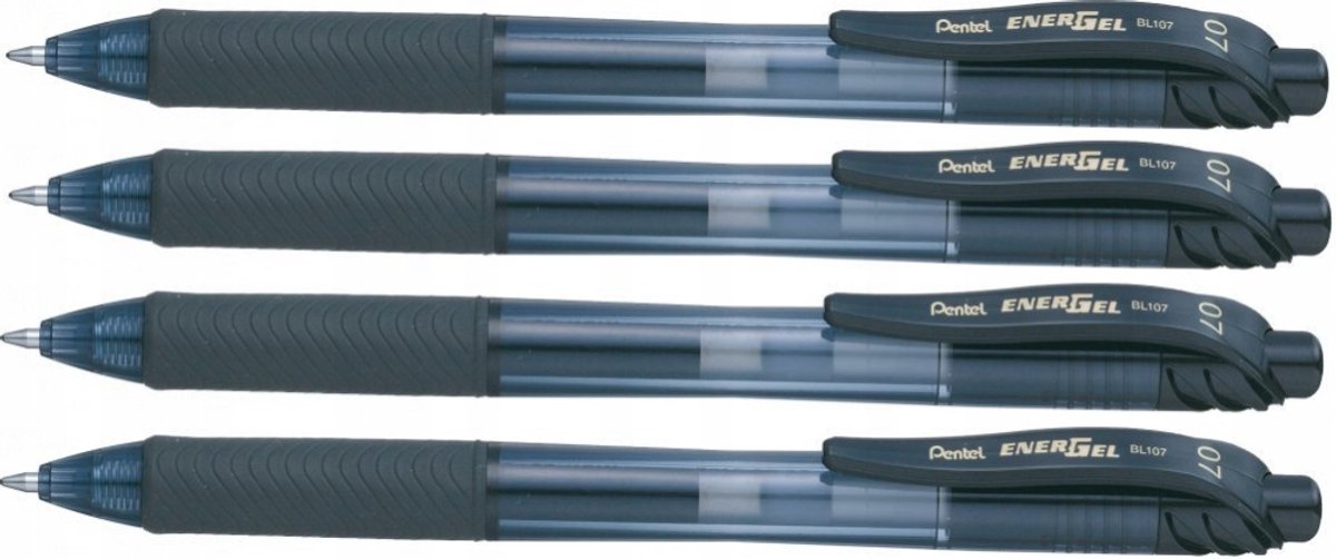Pentel EnerGel BL107 zwarte gelpen, 0,7 mm, 4 st