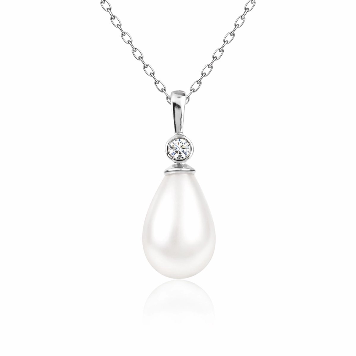 Dames 925 Zilveren Ketting Druppel Parel – Elegant Romantisch Sieraad – Handgemaakt Duurzaam Cadeau