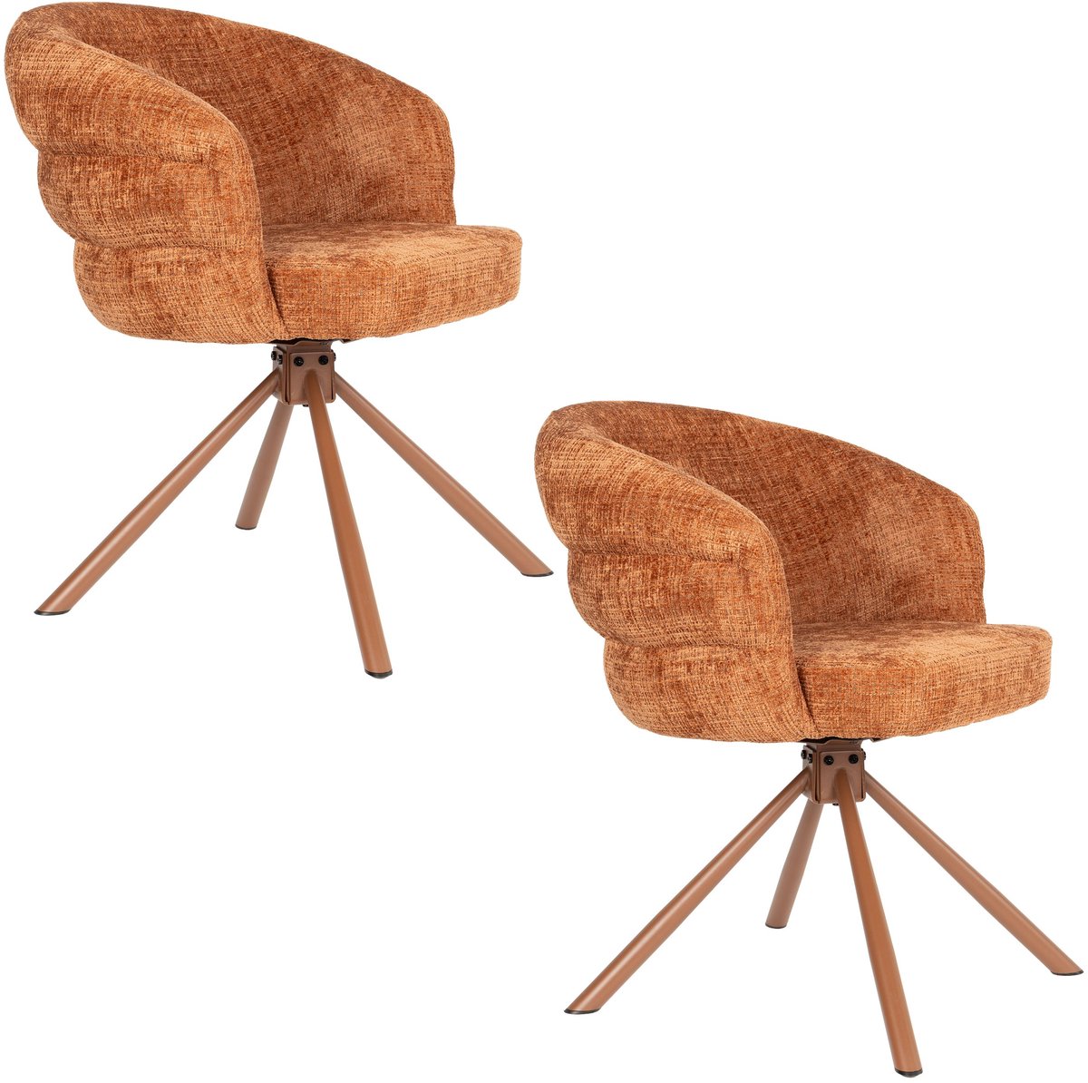 Housecraft Living Marjolein Eetkamerstoelen Armleuning Oranje - Set van 2