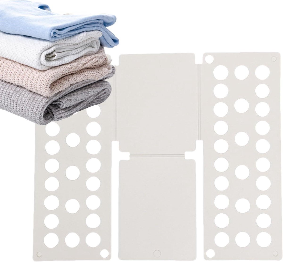 Kledingmap vouwplank - T-shirtmap organizer - Kleding Snel Vouwen - Verstelbaar Ontwerp - 40x48cm - Wit