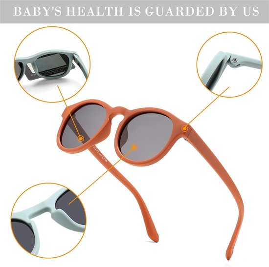 Baby Zonnebril - Kinderzonnebril - Ogen Beschermen - 100% UV Bescherming - 0 tot 3 Jaar - Oranje — afbeelding 3