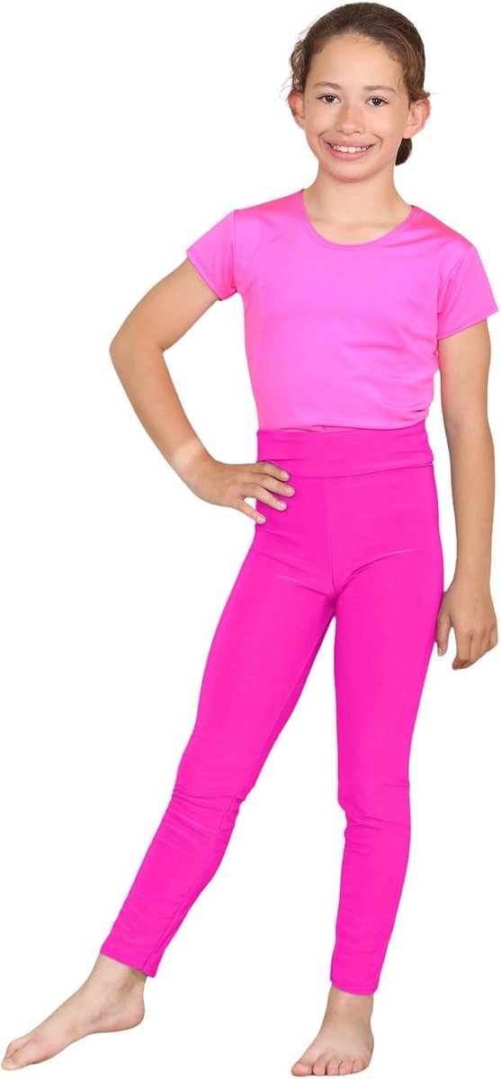 Microvezel meisje yoga legging, zachte elastische hoge taille skinny dans sportbroek voor kinderen, rekbare gymnastiek casual activewear meisjes leggings