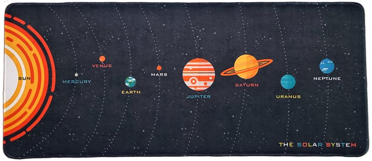 Grote XL Gaming Muismat 100x50cm - Planeten Design