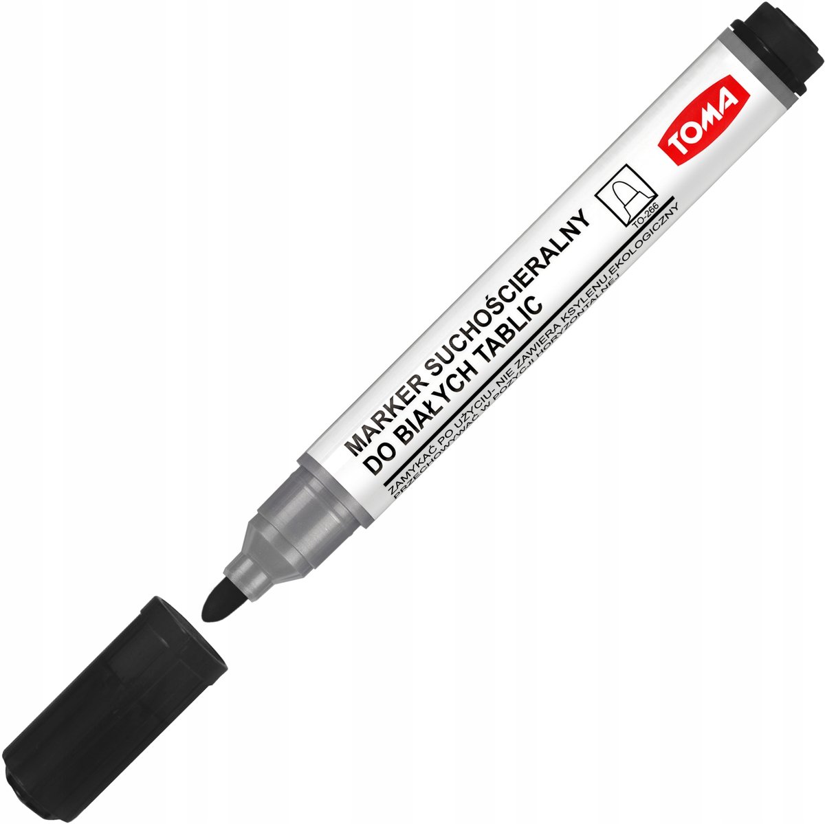 Zwart whiteboard marker met ronde punt voor school en kantoor