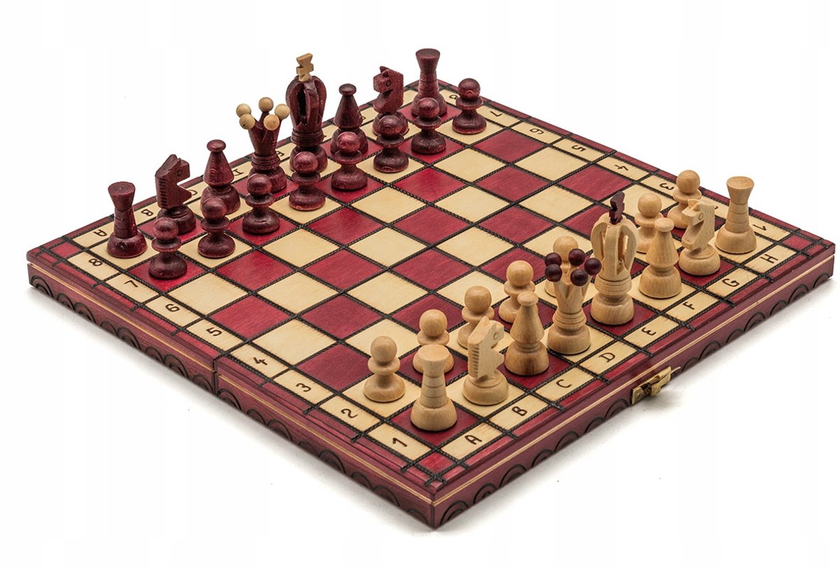 Klassieke Houten Schaakset - Kersen Hout