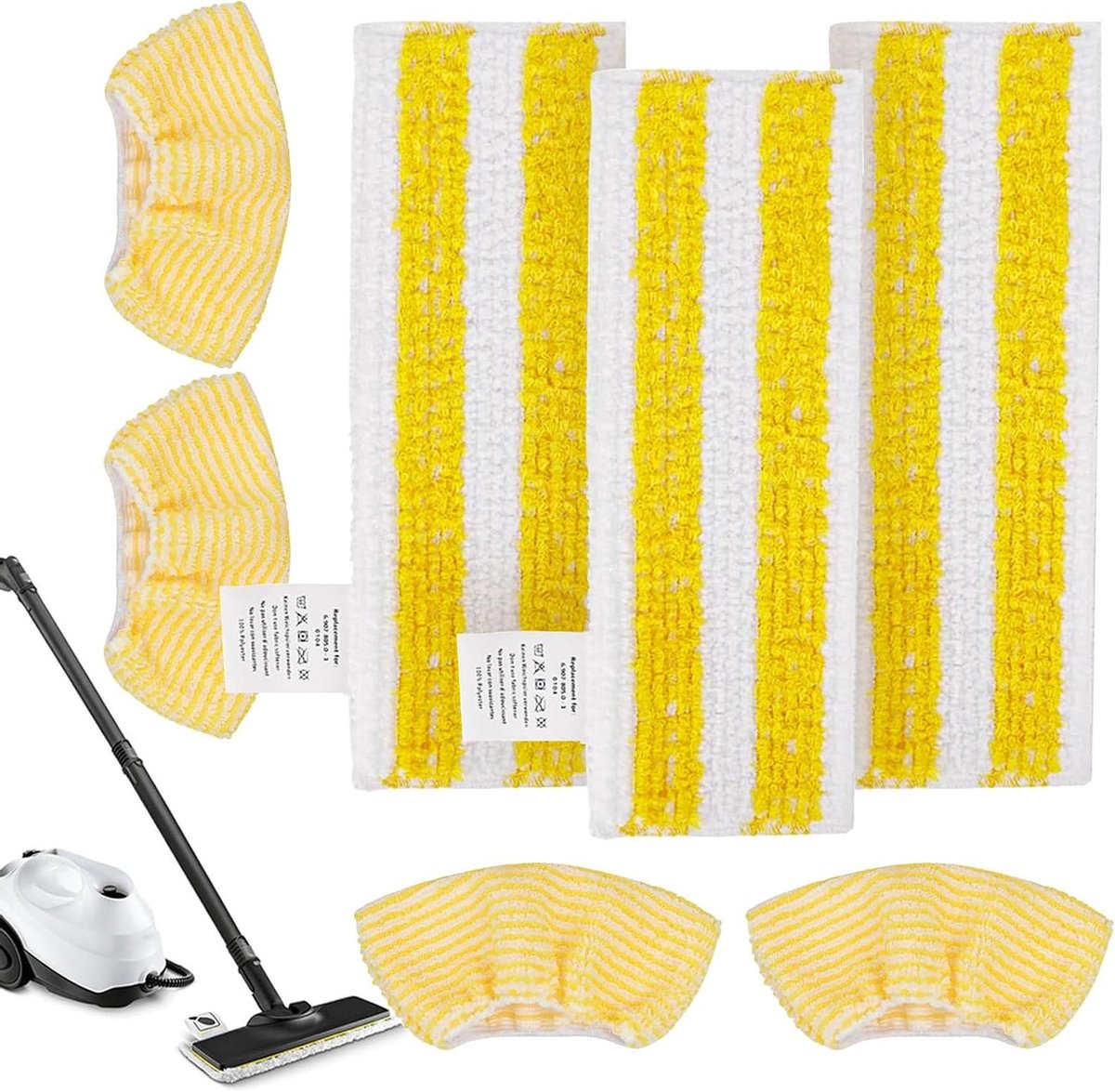 Stoomreiniger Doeken - Vervangende Pads - Grondig Schoonmaken - Universeel Passend - 7 Stuks - Grijs