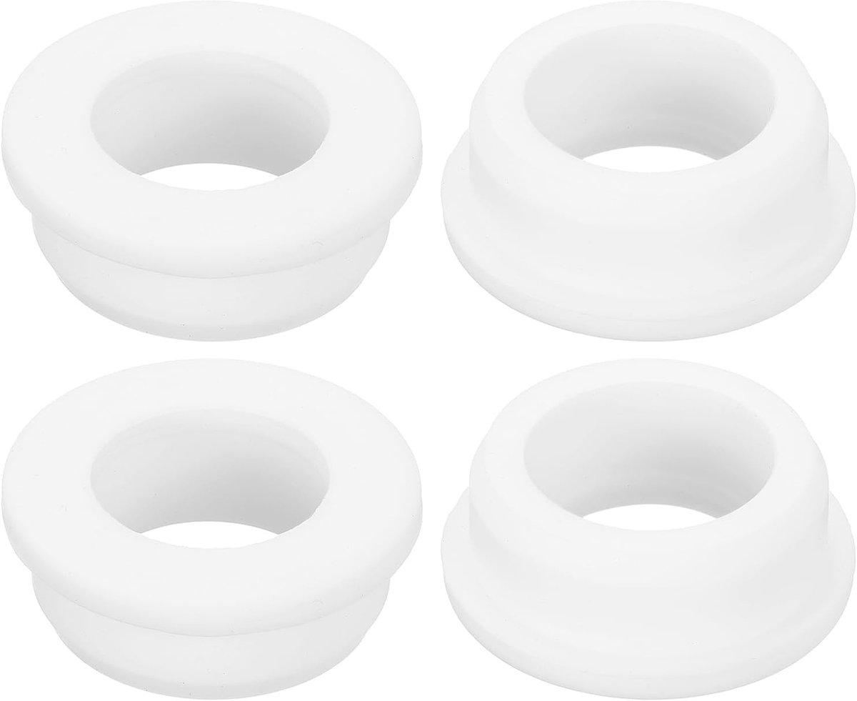 4 stuks rubberen doppen Wit 1-3/8" (35mm) boorgat, 1" (25mm) ID gat Top Hat rubberen stop kabeldoorvoer rubber voor bekabeling, automobiel