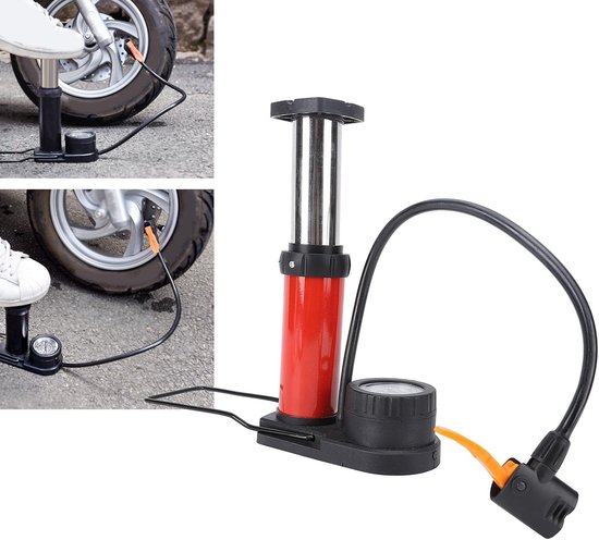 Fietspomp met Meter - Bandenpomp Voet - Banden Oppompen - Compact Reisformaat - 120 PSI - Zwart — afbeelding 3
