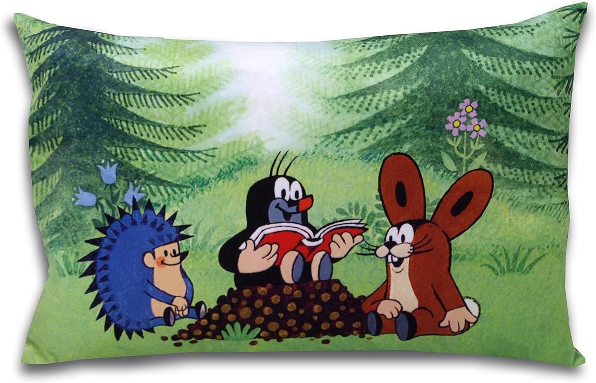 Sierkussen The Little Mole 45x30cm - Multicolor - Ultra-zacht pluche - Perfect voor kinderen - SnelShoppen