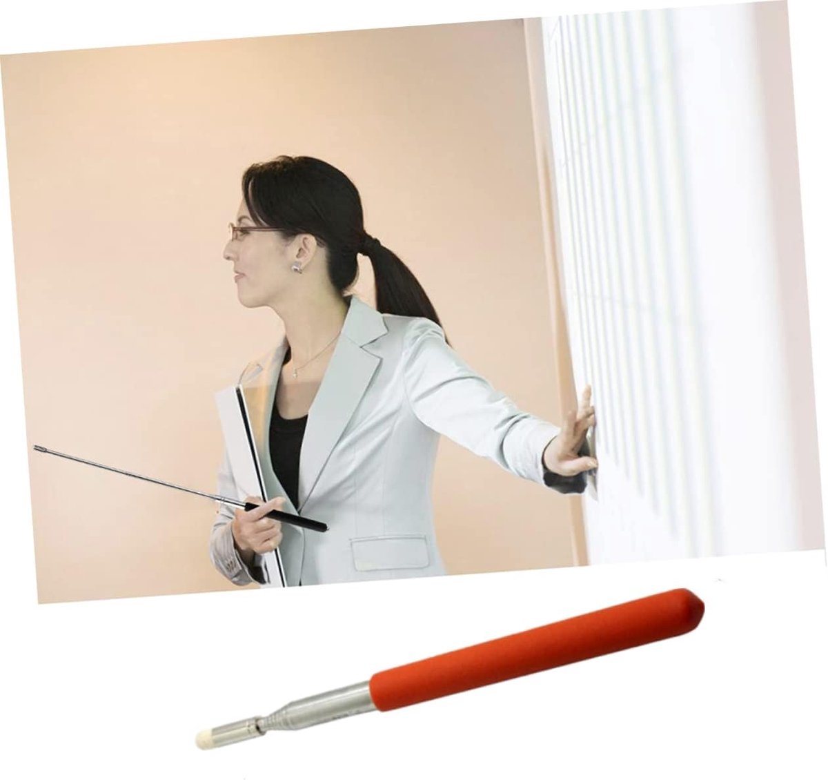 Uitschuifbare Pointer - Presentatie Stick - Presentaties Geven - Zachte Kop - 100 cm - Oranje