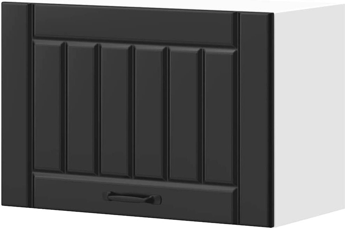 Keukenhangkast Lucca - Wandkast Keuken - Keuken Organiseren - Glazen Deuren - 60 cm Breed - Zwart