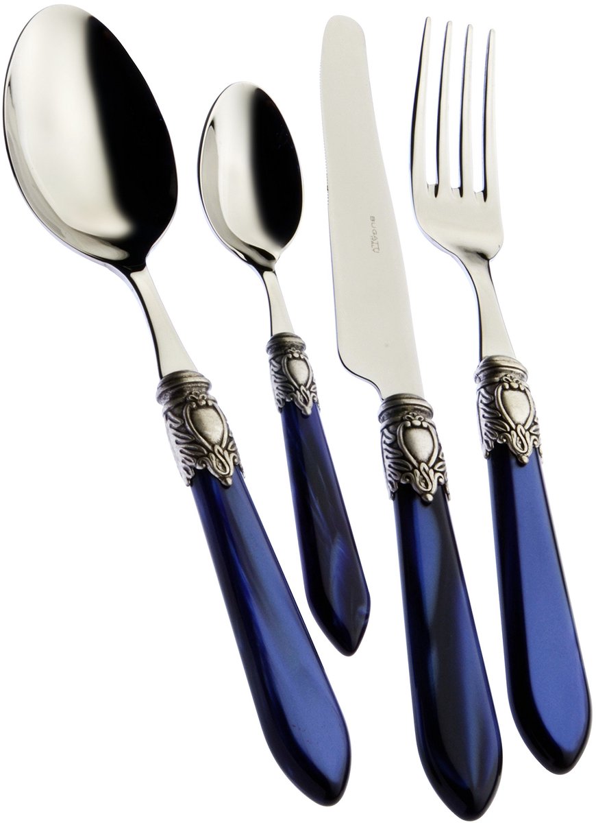 24-delige tafelservice met bestekset in blauw