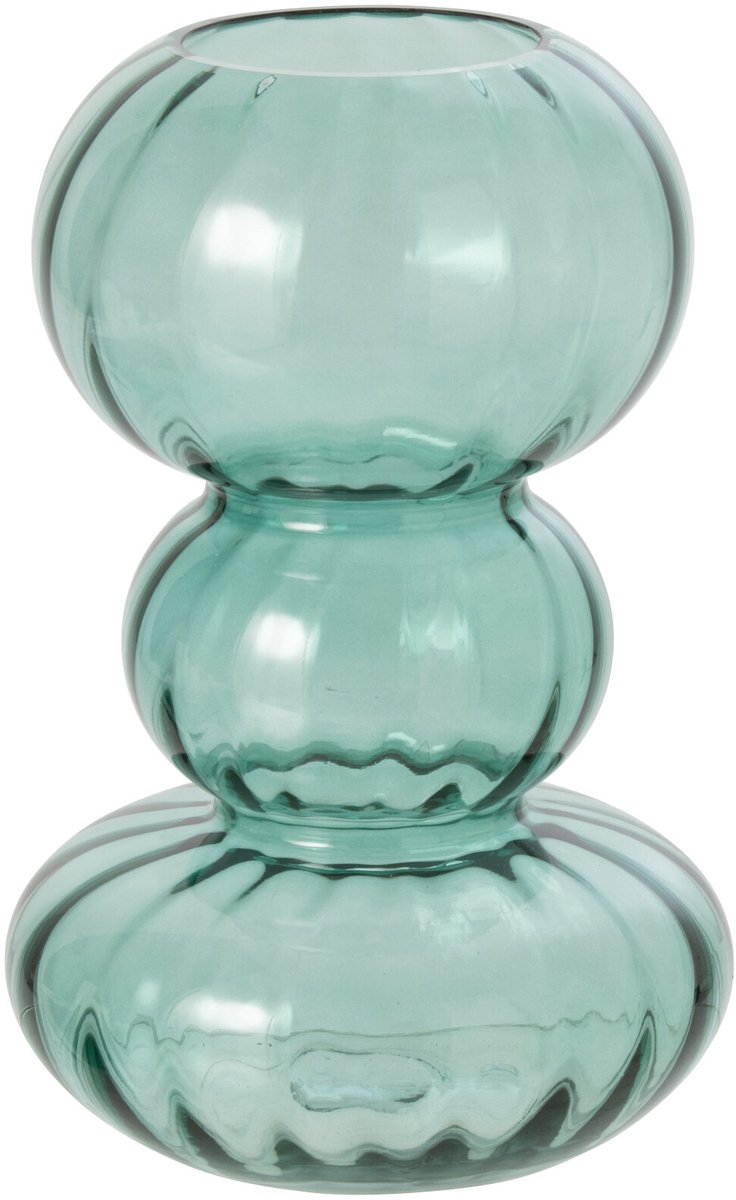 J-Line Vaas - glas - petrolblauw - small