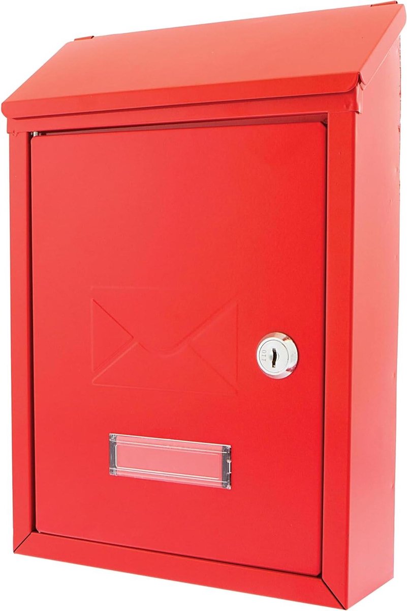 Wandmontage brievenbus - Postbox afsluitbaar - Post ontvangen - Dubbele toegang - 30 x 21 cm - Rood