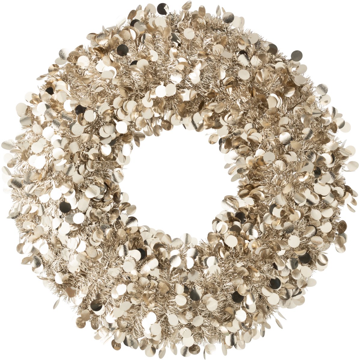 J-Line decoratie krans Sprankelend - polystyreen - greige - large