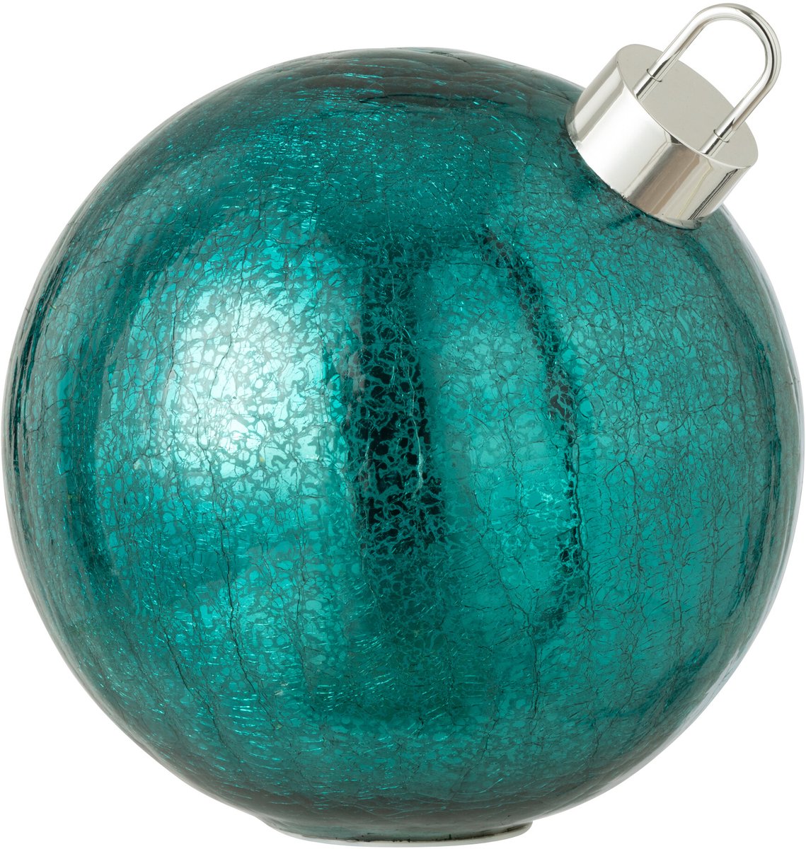 J-Line decoratie Bal - glas - turquoise - large - LED