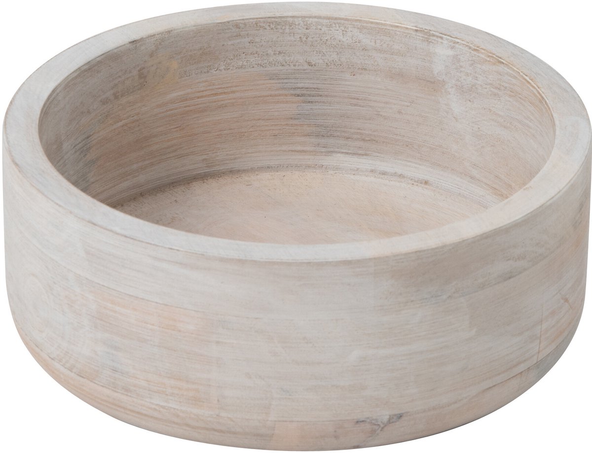 J-Line schaal Rond - hout - wit - medium