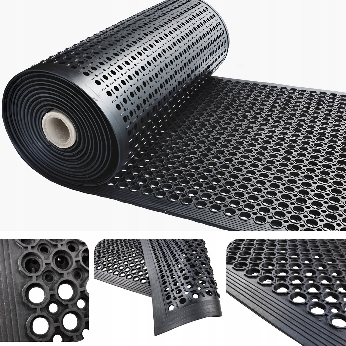 Rubberen Rampenmat op Rol - 90cm Breed, Antislip, per Meter