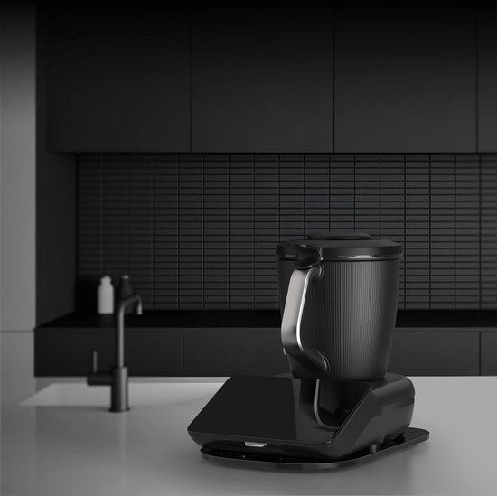 Keukenmachine Plank - Apparaat Glijder - Gemakkelijk Verplaatsen - Soepele Teflon Glijders - Op Maat Gemaakt - Zwart Hoogglans — afbeelding 2