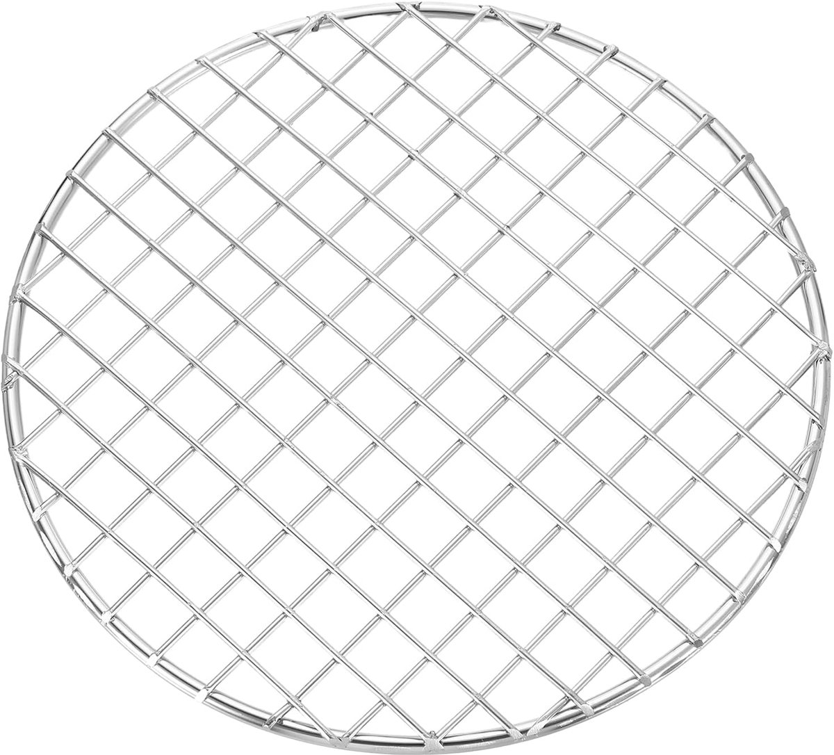Rond keukenrooster, diameter 19,9 cm, roestvrij stalen grillrooster met kruisdraad, voor barbecue, bakken, luchtfriteuse, zilverkleurig